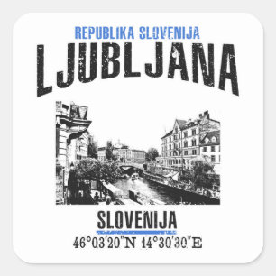 Ljubljana Quadratischer Aufkleber