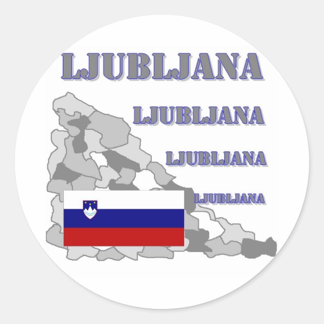 Ljubljana Runder Aufkleber (Vorderseite)