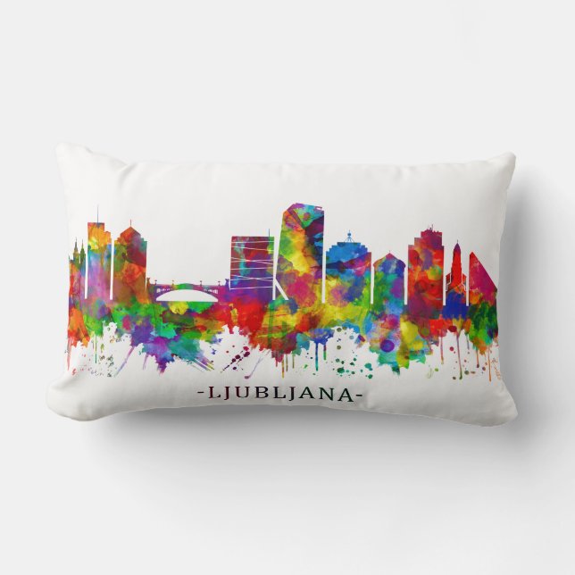 Ljubljana Skyline Lendenkissen (Vorderseite)