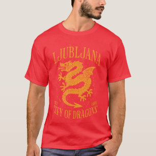 Ljubljana Slowenien Est 11 Stadt der Drachen Vinta T-Shirt