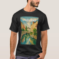Ljubljana Slowenien Illustration Reise Kunst Vinta