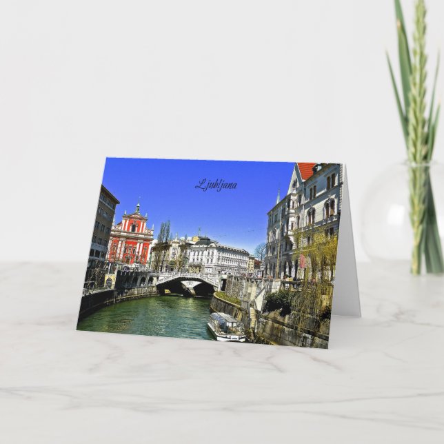 Ljubljana, Slowenien Karte (Vorderseite)