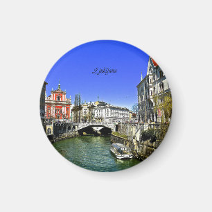 Ljubljana, Slowenien landschaftliches Foto Magnet