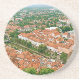 Ljubljana von oben getränkeuntersetzer
