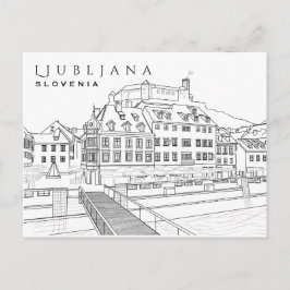 Ljubljana Zeichnend Postkarte