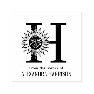 LK Sun Rays w Face Over Single Erstnamenbuch Permastempel