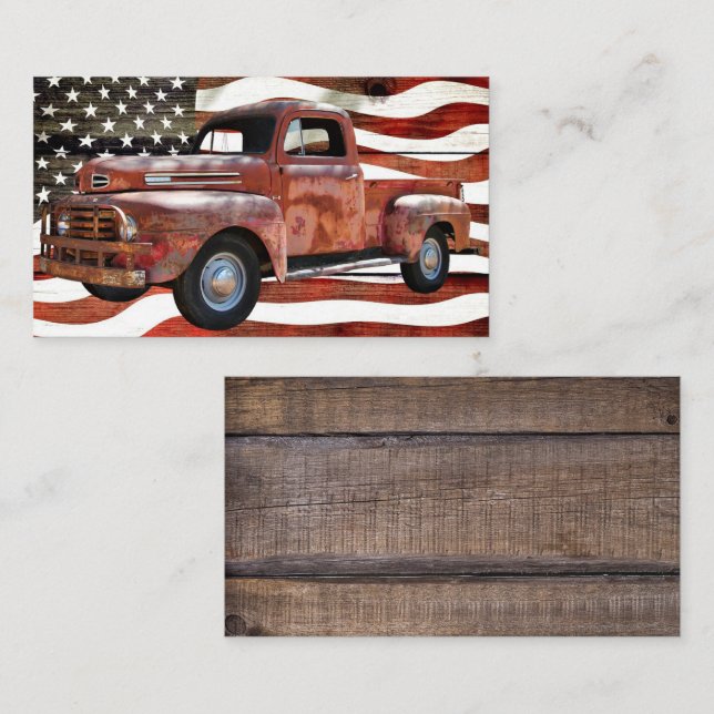 LKW-amerikanische Flagge Visitenkarte (Vorne/Hinten)