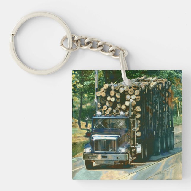 LKW-Art für LKW-Fahrer Schlüsselanhänger (Vorderseite)