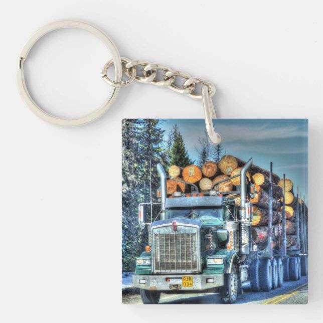 LKW-Art für LKW-Fahrer Schlüsselanhänger (Vorderseite)