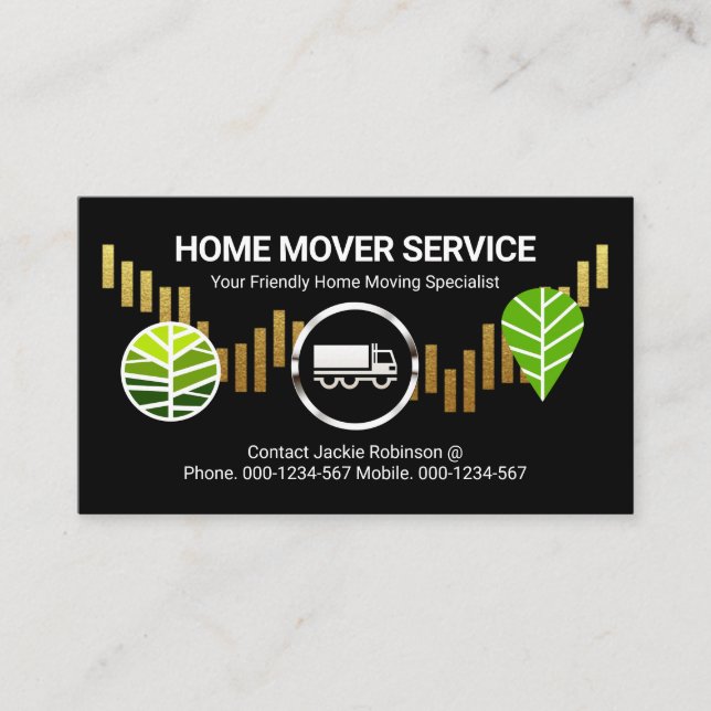 LKW auf der Gold Hillside Tree Landschaft Visitenkarte (Vorderseite)