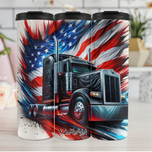 LKW aus amerikanischer Flagge Thermosbecher
