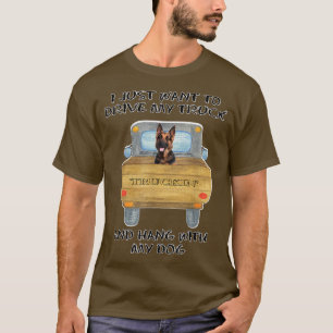 Lkw Autofahrer Hund Deutscher Hirte T-Shirt