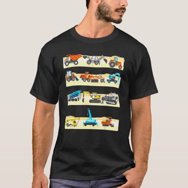 LKW Bagger Cement Truck Bulldozer Constructi T-Shirt (Vorderseite)