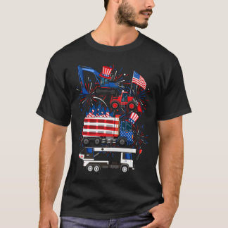 LKW Bagger Kran Bau 4. Juli T-Shirt
