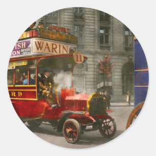 LKW - Bus - Der Londoner Motorbus 1915 Runder Aufkleber