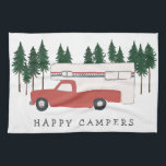 LKW Camping RVing Motorhome Rote Bäume Whimsical Geschirrtuch<br><div class="desc">GLÜCKLICH! Ich möchte lieber RVing sein!! Was ist mit dir? Karo dieses süß-roten LKW-Wohnhandtuch und Karo mein Geschäft für mehr passende Dinge wie Hemden, Magnete, Schlüsselanhänger, Kissen, Aufkleber und mehr. Und natürlich auch mehr RV, Campervan, Motorhome und Camping. Passen Sie diese Tasse mit einem Namen, Ihrem eigenen Text oder ändern...</div>