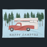 LKW Camping RVing Motorhome Rote Bäume Whimsical Geschirrtuch<br><div class="desc">GLÜCKLICH! Ich möchte lieber RVing sein!! Was ist mit dir? Karo dieses süß-roten LKW-Wohnhandtuch und Karo mein Geschäft für mehr passende Dinge wie Hemden, Magnete, Schlüsselanhänger, Kissen, Aufkleber und mehr. Und natürlich auch mehr RV, Campervan, Motorhome und Camping. Passen Sie diese Tasse mit einem Namen, Ihrem eigenen Text oder ändern...</div>