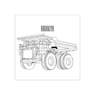 LKW Cartoon-Illustration Gummistempel