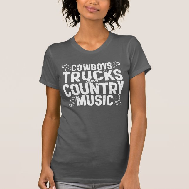 LKW-Cowboys und Countrymusik T-Shirt (Vorderseite)