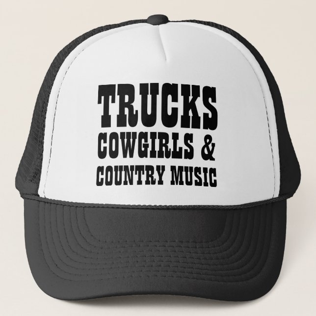 LKW-Cowgirls und Countrymusik Truckerkappe (Vorderseite)