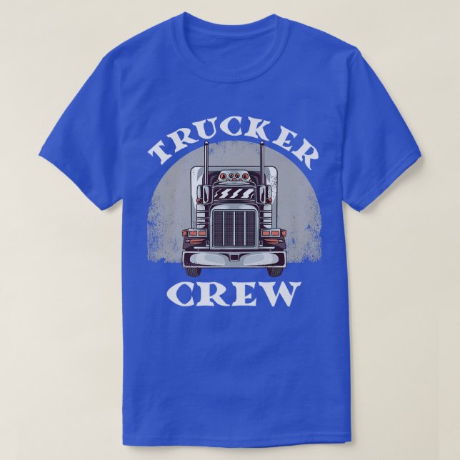 LKW Crew LKW Fahrer Asphalt Cowboy Highway F T-Shirt (Design vorne)