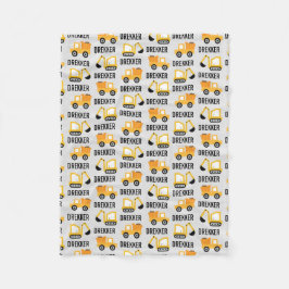 LKW Digger & Dump Truck Baby Blank Fleecedecke