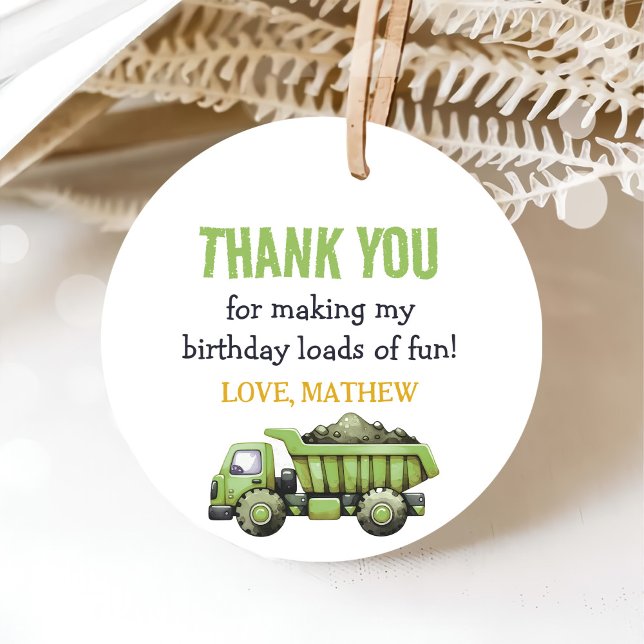 LKW & Diggers Bau 1. Geburtstag Geschenkanhänger (Von Creator hochgeladen)