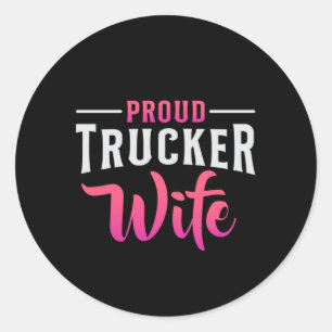 LKW Ehefrau LKW Ehefrau Liebe LKW Funny Geschenk Runder Aufkleber