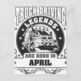 Lkw-Fahrberechtigungen sind im April Geboren Postkarte