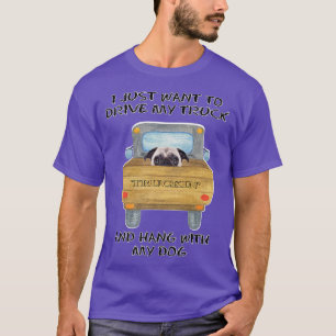 LKW fahrender Hund Pug T-Shirt