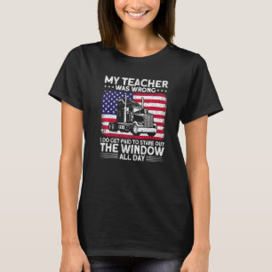 LKW-Fahrer American Flag Mein Lehrer war T-Shirt
