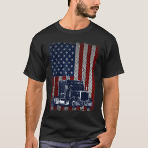 LKW-Fahrer Amerikanischer Fahne LKW-Geschenk T-Shirt
