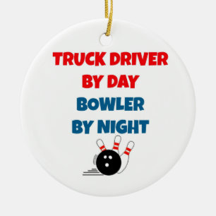 LKW-Fahrer bei Day Bowler - Nacht Keramikornament