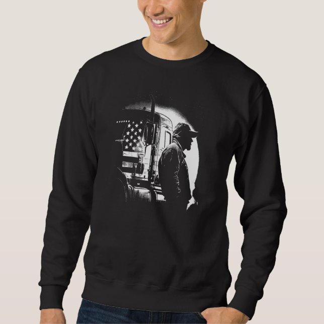 LKW-Fahrer der amerikanischen Big Rigs Diesel Truc Sweatshirt (Vorderseite)