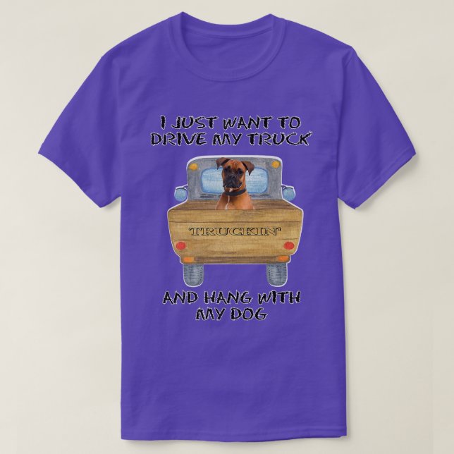 Lkw-Fahrer Dog Boxer T-Shirt (Design vorne)