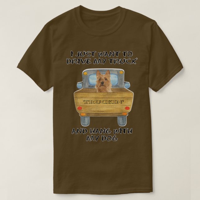 Lkw-Fahrer Hund Australischer Terrier T-Shirt (Design vorne)