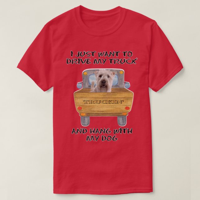 Lkw-Fahrer Hunde weich überzogene Radscheibe T-Shirt (Design vorne)