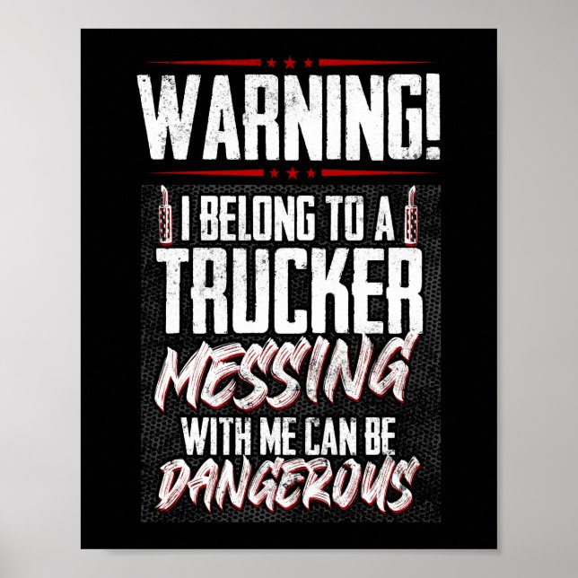 Lkw-Fahrer I Liebe Meine Ehefrau Lkw-Freundin Poster (Vorne)