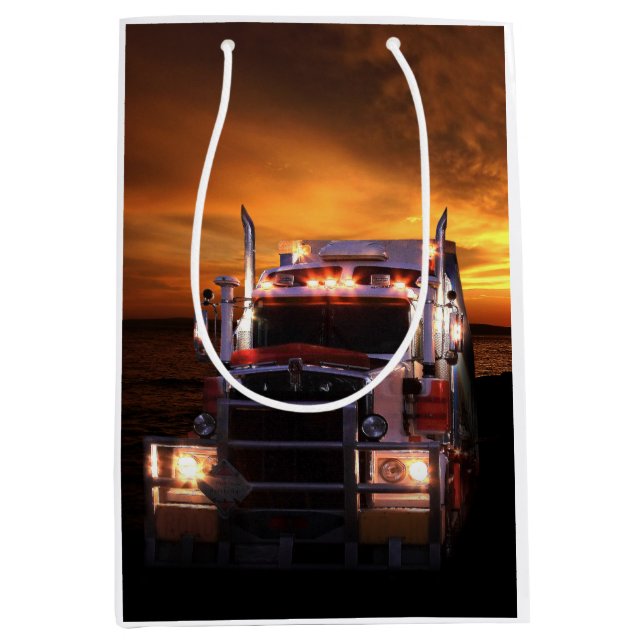 LKW-Fahrer Mittlere Geschenktüte (Vorderseite)