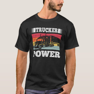 LKW-Fahrer-Power Vintage Retro-LKW-Fahrer Männer F T-Shirt