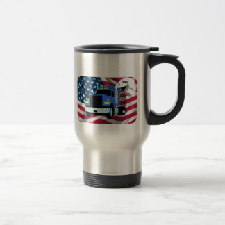 LKW-Fahrer-Reise-Tasse mit US-Flagge und -adler Reisebecher