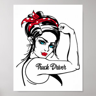 Lkw-Fahrer Rosie the Riveter Button Up Poster