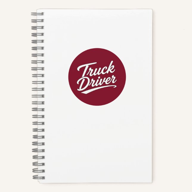 LKW-Fahrer-Script-Typografie-Geschenk Notizbuch (Vorderseite)