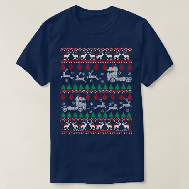 Lkw-Fahrer Uggge Weihnachts-Sweater Trucker Xmas C T-Shirt (Design vorne)