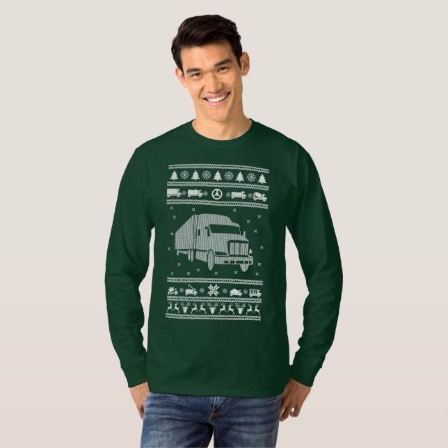 Lkw-Fahrer Uggge Weihnachtskraut T-Shirt (Vorne ganz)