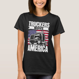 LKW-Fahrer USA-Flagge Ich unterstütze die Freiheit T-Shirt