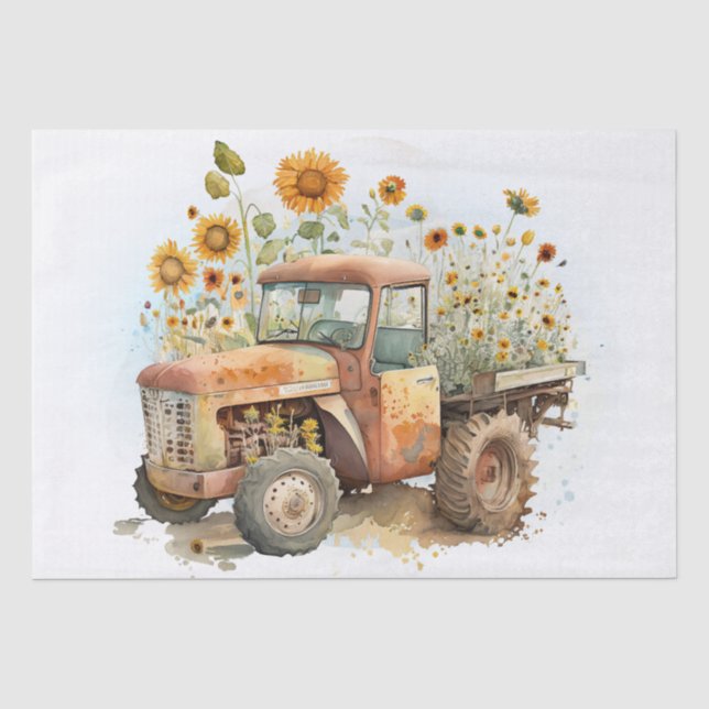 LKW-Farm Sonnenblume Seidenpapier (Vorderseite)