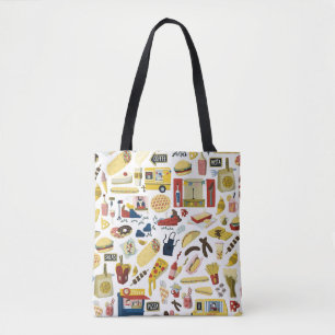 LKW-Fest: Cartoon Muster Tasche