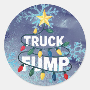 LKW Fump Minimal Art Weihnachtsbeleuchtung und Ste Runder Aufkleber