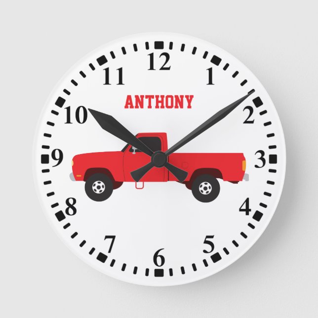 LKW für den personalisierten Lieferwagen Runde Wanduhr (Vorderseite)